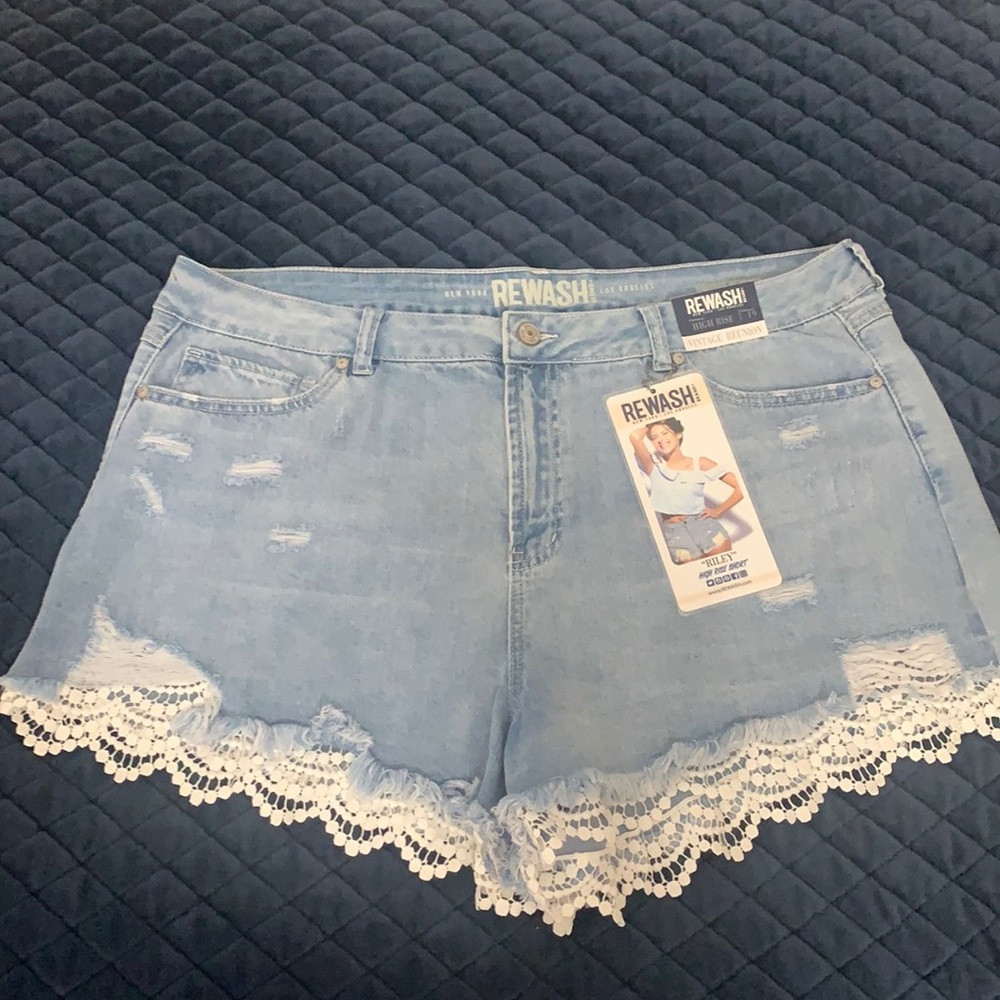 High rise jean shorts